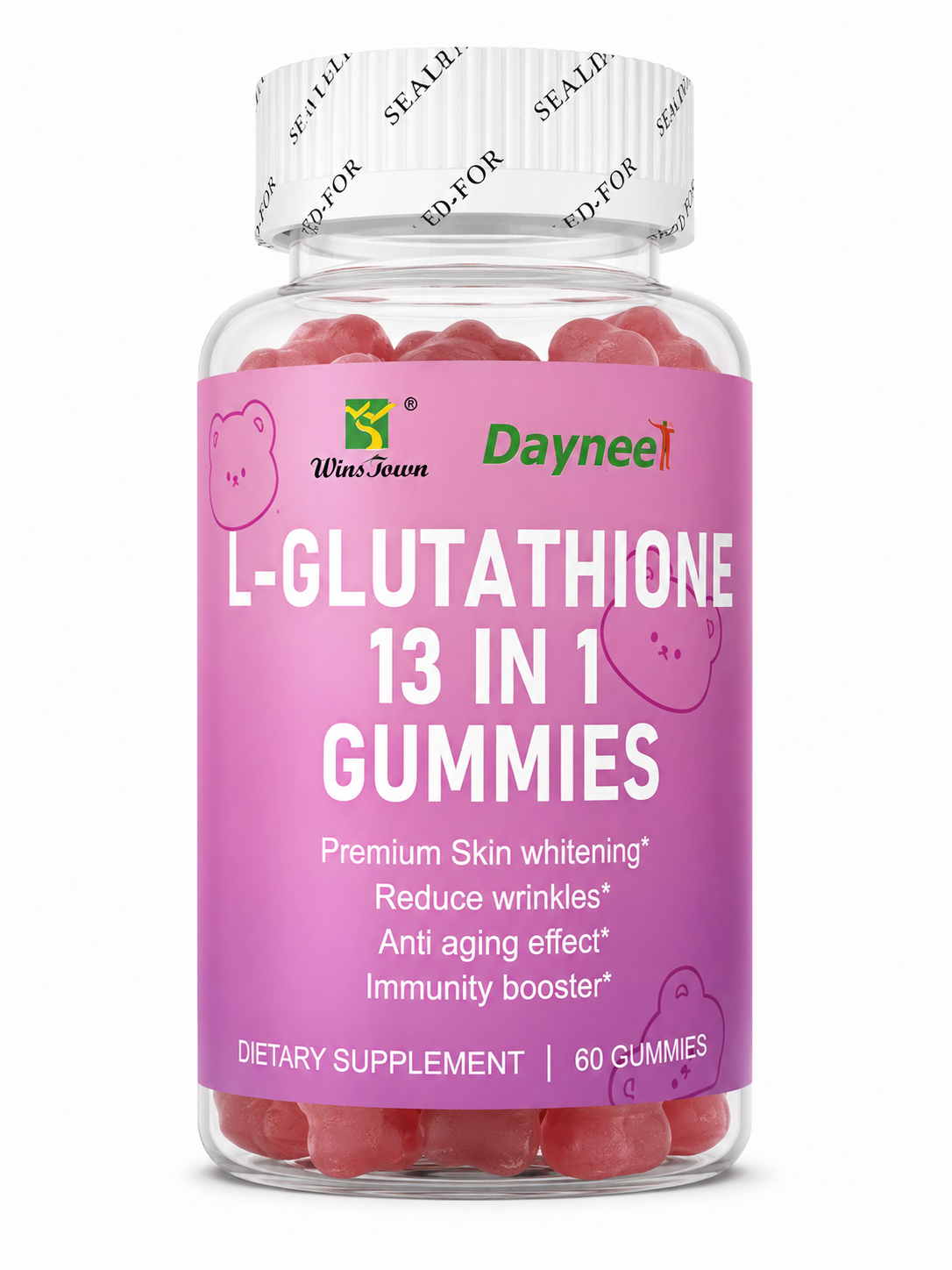WinsTown Daynee L-Glutathione 13 in 1 Gummies Skin Whitening Anti-Aging - 60 Gummies