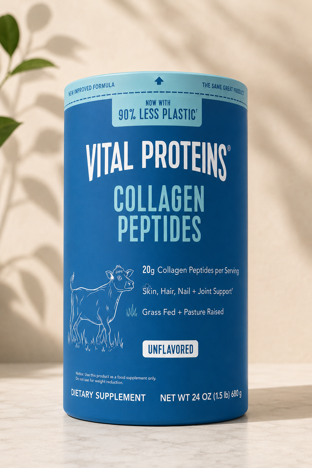 Vital Proteins Collagen Peptides Unflavored Grass Fed Pasture Raised 20g per serving - 24 OZ 680g