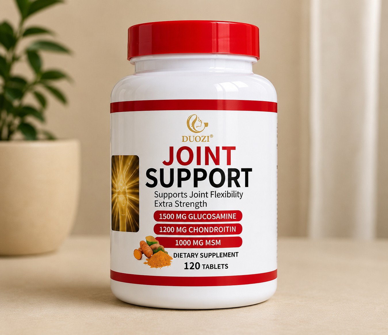 DUOZI Joint Support Extra Strength | Glucosamine, Chondroitin & MSM – 120 Tablets