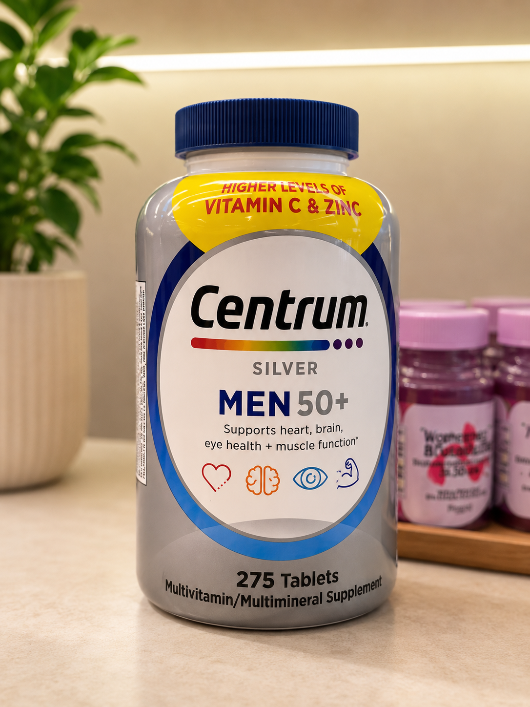 Centrum Silver Men 50+ Complete Multivitamin Higher Vitamin C & Zinc - 275 Tablets