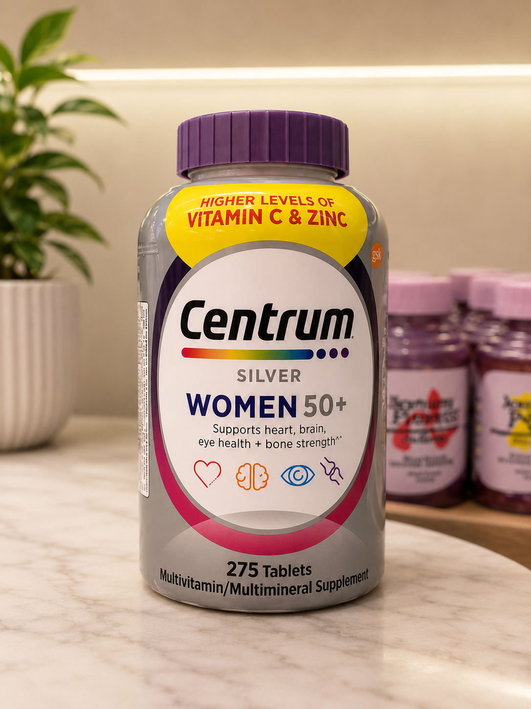 Centrum Silver Women 50+ Complete Multivitamin Higher Vitamin C & Zinc - 275 Tablets