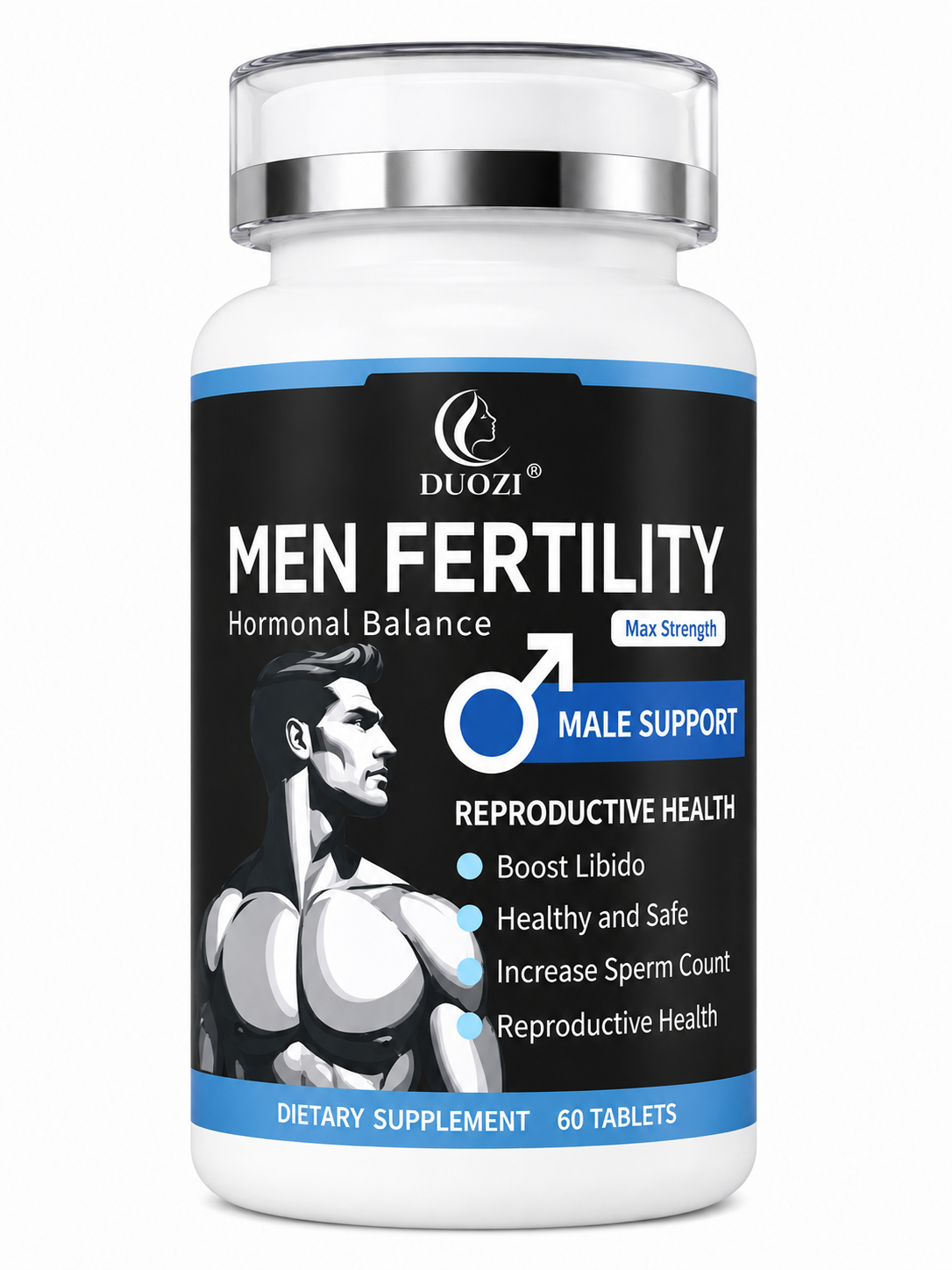 Duozi Men Fertility Hormonal Balance Max Strength Male Support - 60 Tablets