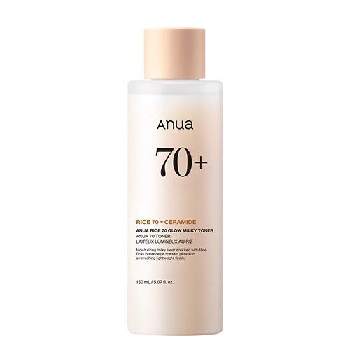 Anua Rice 70 +Ceramide Glow Milky Toner for Glass Skin, 150ml
