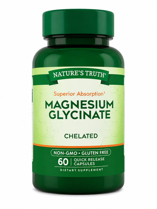 Nature's Truth Magnesium Glycinate Chelated Superior Absorption - 60 Quick Release Capsules
