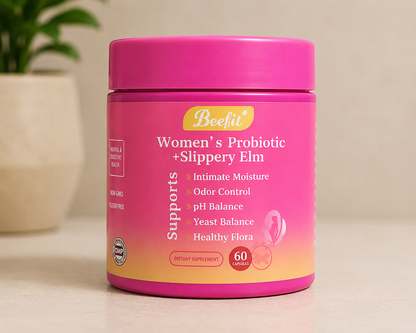 Beefit Women’s Probiotic + Slippery Elm – Vaginal & Digestive Health Support | 60 Capsules