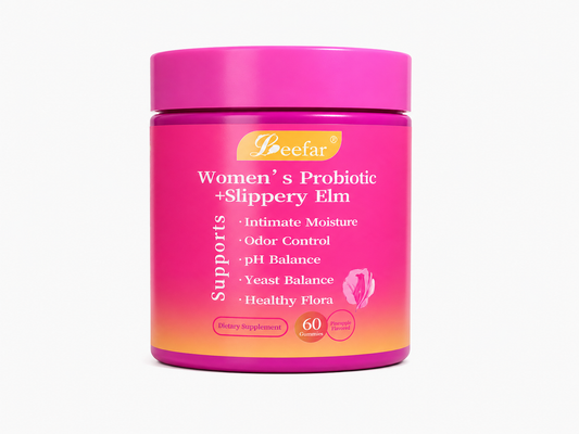 Beefar Women’s Probiotic + Slippery Elm – Vaginal & Digestive Health Support | 60 Capsules