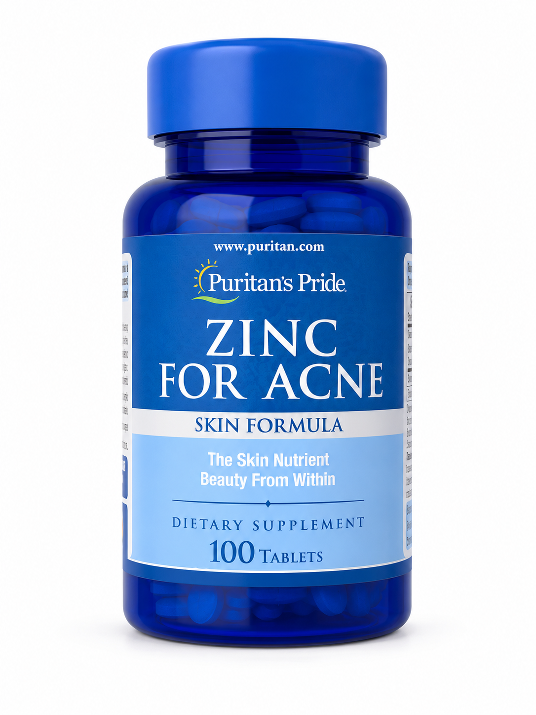 Puritan's Pride Zinc for Acne Skin Formula - 100 Tablets
