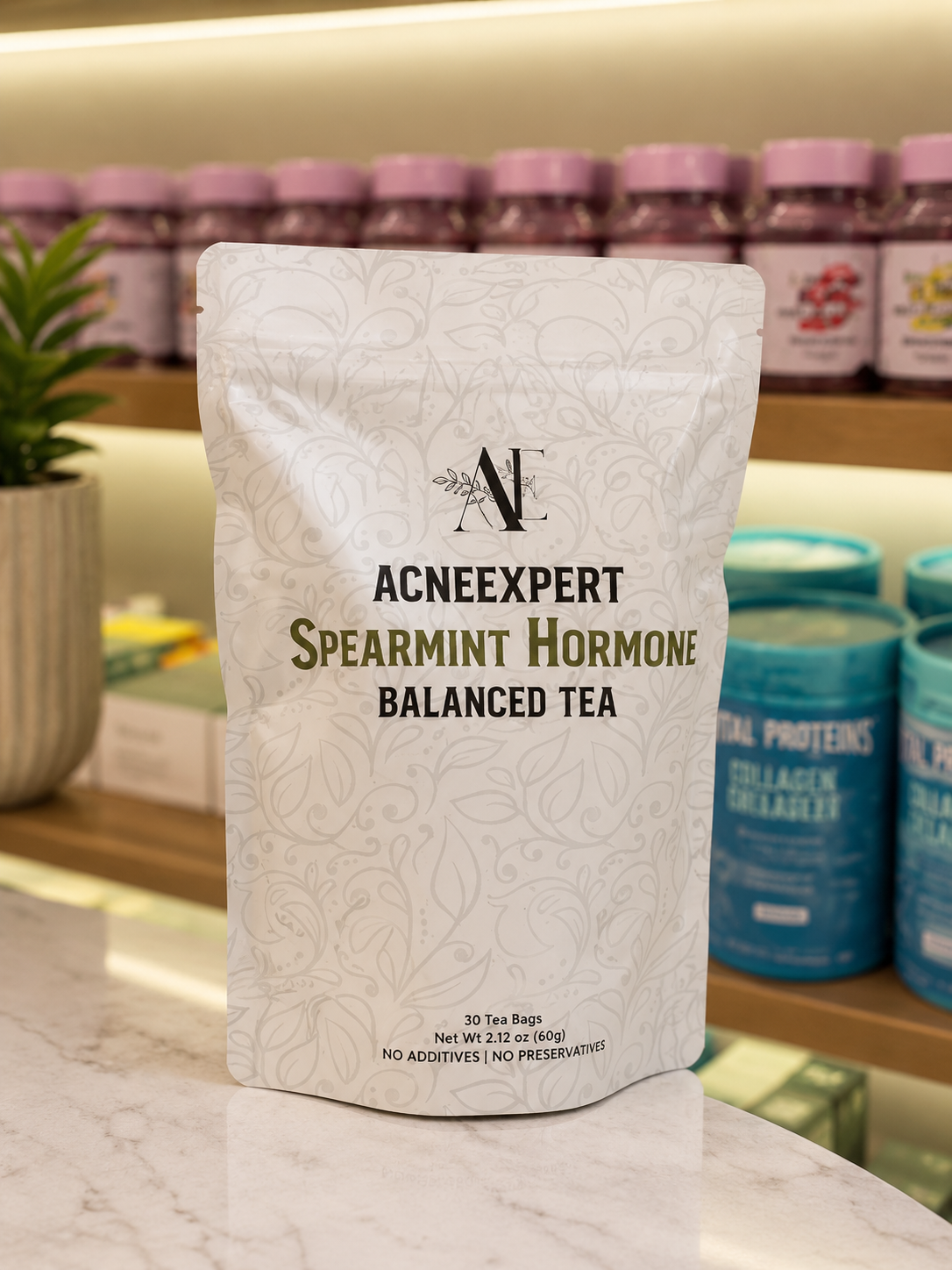 AcneExpert Spearmint Hormone Balanced Tea No Additives No Preservatives - 30 Tea Bags 60g