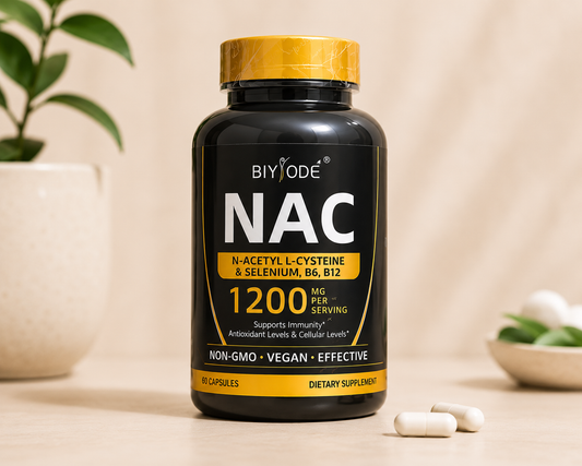 BIYODE NAC 1200mg – N-Acetyl L-Cysteine with Selenium, Vitamin B6 & B12 | 60 Capsules