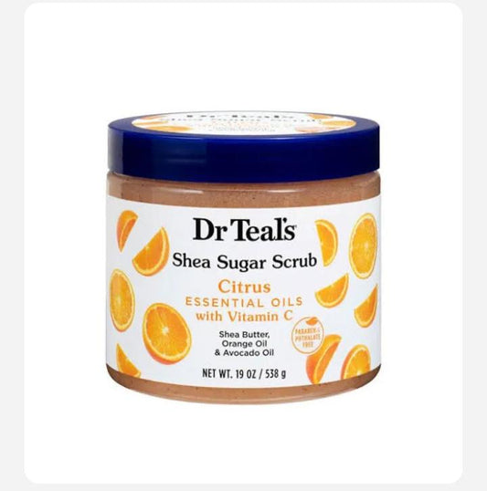 Dr Teal’s Shea Sugar Scrub with Citrus & Vitamin – 538g