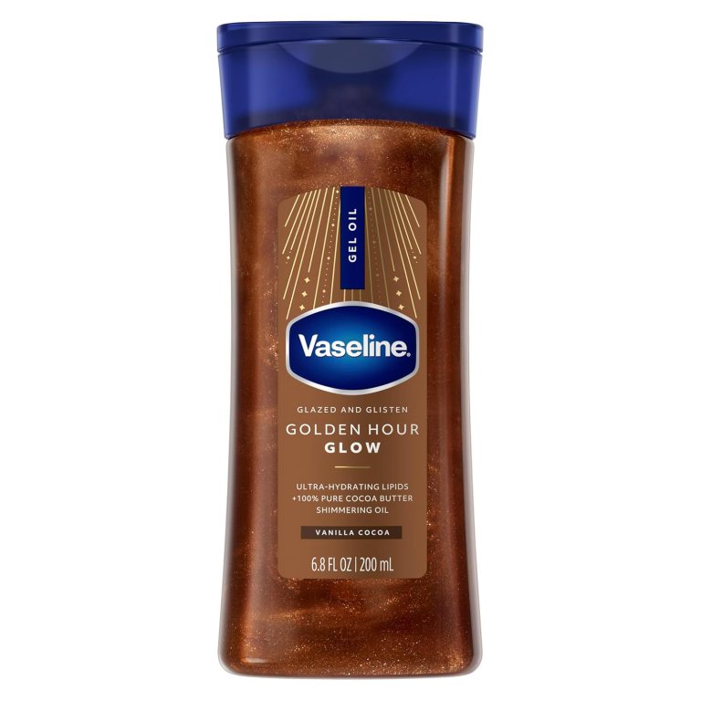 Vaseline Glazed & Glisten Vanilla Cocoa Shimmering Gel Body Oil – Golden Hour Glow