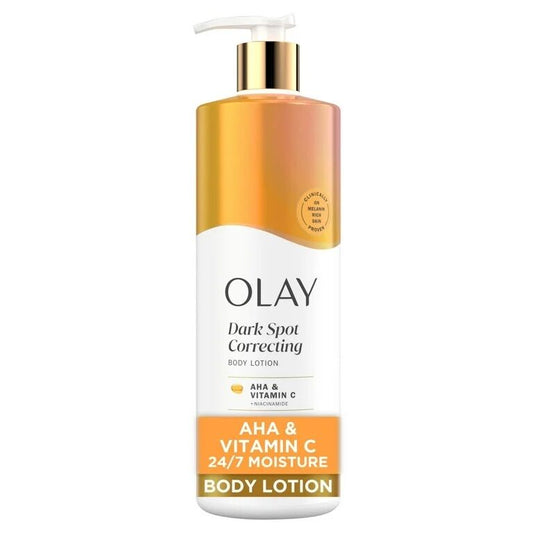 Olay Dark Spot Correcting Body Lotion with AHA, Vitamin C and Niacinamide, 17 fl oz, Exfoliating Body Lotion (New Look)